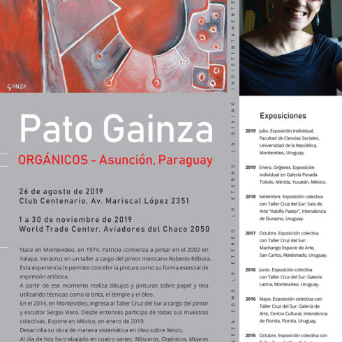 2019-08 Afiche Exposición- Asunción, Paraguay / Orgánicos, Rojo